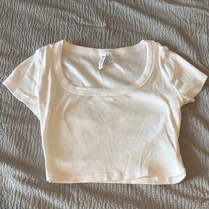 H&M White Short Sleeve Tee